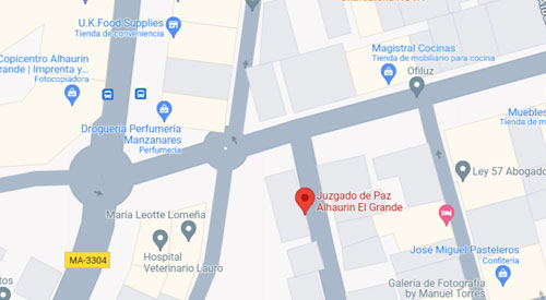 ubicación Registro Civil y Juzgado de Paz de Alhaurín el Grande Málaga